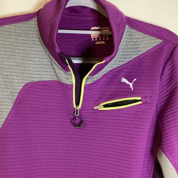 Puma Sport Lifestyle Women's Long Sleeve Layering Top Quarter Zip Size M Jogging - Picture 3 of 11